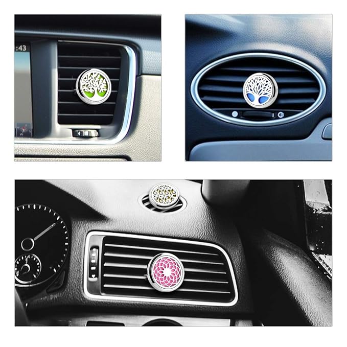 4PCS Car Vent Clip Diffuser Set with Felt Pads – Reusable Alloy Air Freshener Holder for Car, Office & Home, Gift for Women & Men, Christmas, Valentine's Day, Birthday - Bloomnest