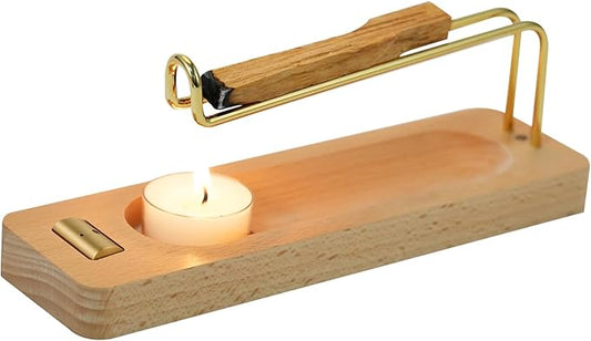 Incense Holder for Burning Palo Santo & Sage Sticks (Standard, Wooden Palo Santo and Sage Burner) SUJIAMEI