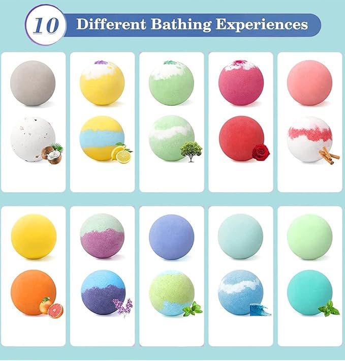 Kids Bath Bombs with Surprise Inside, 20 Pack Bring Dog and cat Toys Gift Set, Natural Organic Bubble Bath Foam Bath - Bloomnest