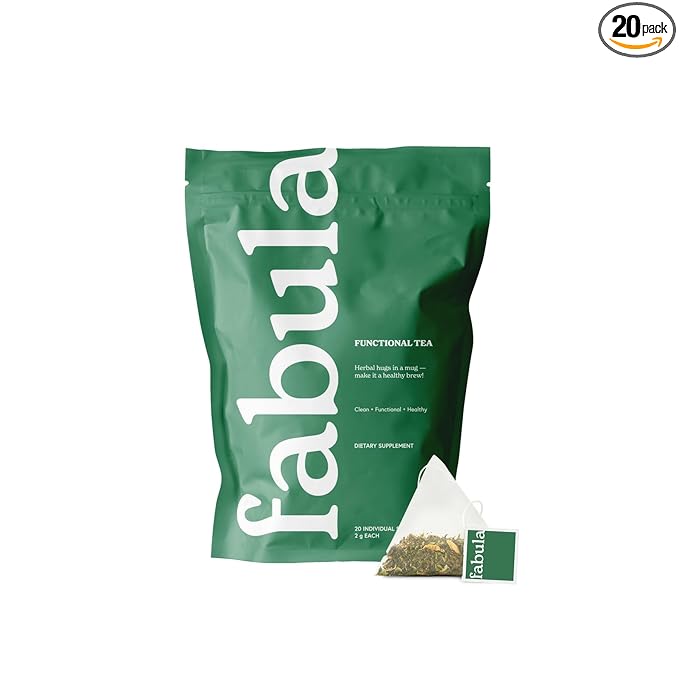 Fabula Menopause Herbal Tea – Organic Herbal Blend for Menopause Support, with Peppermint, Lemon Balm & Black Cohosh – Caffeine-Free, Stress Relief, 20 Biodegradable Sachets - Bloomnest