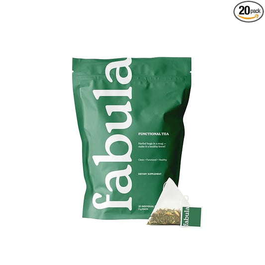Fabula Menopause Herbal Tea – Organic Herbal Blend for Menopause Support, with Peppermint, Lemon Balm & Black Cohosh – Caffeine-Free, Stress Relief, 20 Biodegradable Sachets - Bloomnest