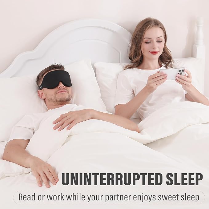 YIVIEW Sleep Mask for Side Sleeper, Complete Light Blocking 3D Sleeping Eye Mask, Soft Breathable Eye Cover for Women Men, Relaxing Zero Pressure Night Blindfold - Bloomnest