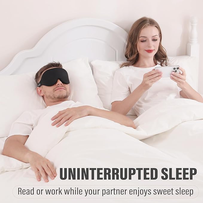 YIVIEW Sleep Mask for Side Sleeper, Complete Light Blocking 3D Sleeping Eye Mask, Soft Breathable Eye Cover for Women Men, Relaxing Zero Pressure Night Blindfold - Bloomnest