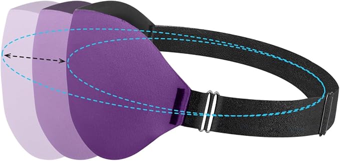 DTS Eye Masks for Side Sleepers Men Women Zero Eye Pressure 3D Cups Complete Light Blocking Night Blindfold with Adjustable Strap Shade Cover Sleeping Mask for Travel Nap Work Home (Purple) - Bloomnest