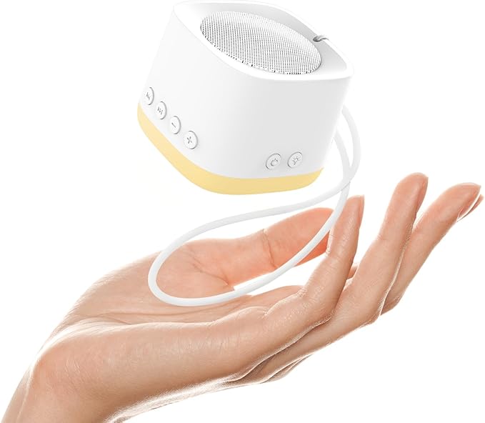 Portable Travel Sound Machine for Sleep, White Noise Sound Machine with Night Light, Pocket-Sized, Long-Lasting Power, 16 Soothing Sounds, Memory, Timer for Adults Baby Office Privacy Gift, Hotel