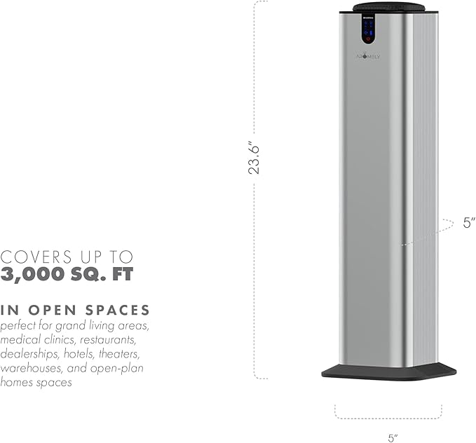 Aromely Smart Bluetooth Scent Diffuser, Aromatherapy Nebulizing Waterless Diffuser for Two-Story Homes, Offices & Open Areas, App Controlled Perfect Aroma Diffuser Up to 3,000 SQFT - Silver - Bloomnest