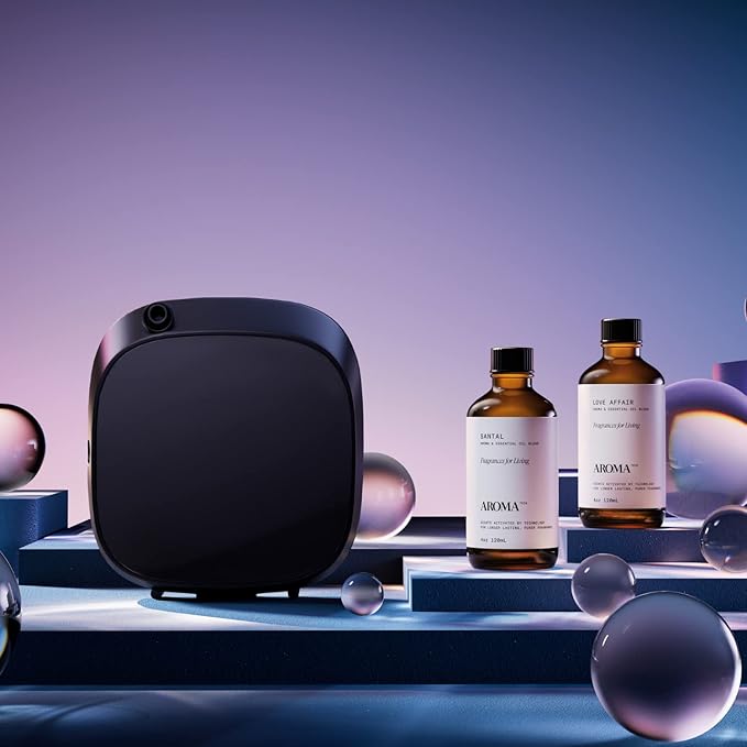 AromaTech Santal & Love Affair Set | Aroma Diffuser Essential Oils Blend of Santal Cardamom, Papyrus, Musk | Love Affair Jasmin, Saffron, Cedar, Ambergris - 120 Milliliter - Bloomnest