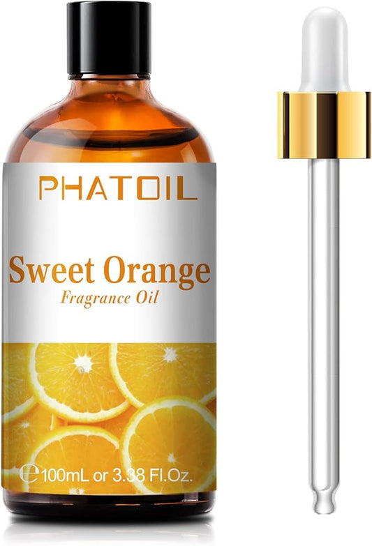 PHATOIL 100ML Sweet Orange Fragrance Oils for Aromatherapy, Diffuser Oils for Home, Perfect for Humidifier, Yoga, DIY Candle and Soap Making - 3.38FL.OZ - Bloomnest