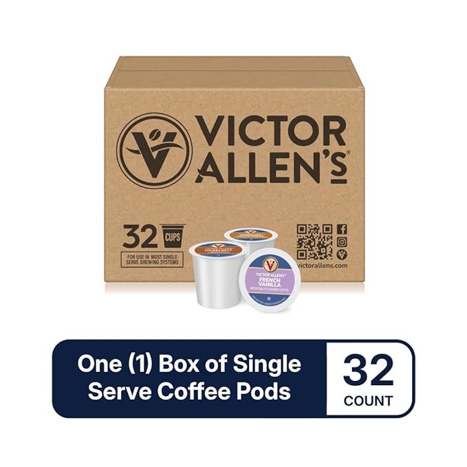 Victor Allen's Coffee Variety Pack (French Vanilla Flavored, Caramel Macchiato, Hazelnut), 32 Count, Single Serve Coffee Pods for Keurig K-Cup Brewers - Bloomnest