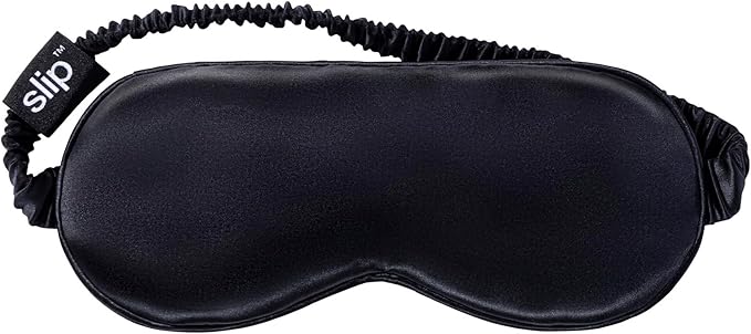 slip Pure Silk Sleep Mask - 100% Mulberry Silk, Ultra Soft & Comfortable, Blocks Light for Restful Sleep| Adjustable Strap for Perfect Fit, Gentle on Skin & Hair (Black - 1 Count Pack of 1) - Bloomnest