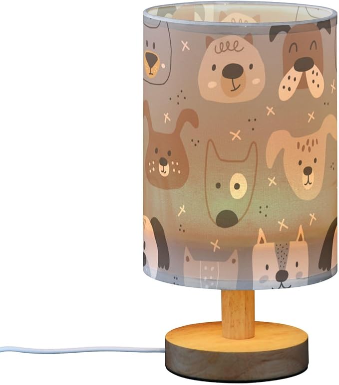 Yuiboo Bedside Lamps Cute Dog Faces Gray Night Light Lamp Trendy Night Light for Kids Home Office lampara de Noche para - Bloomnest