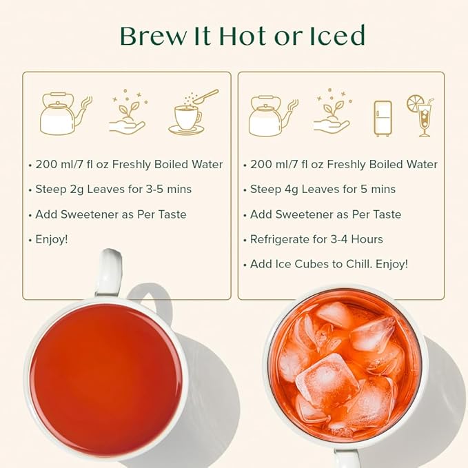 VAHDAM Chocolate Vanilla Herbal Tea (3.5 oz, 50+ Cups) | Rooibos, Chocolate, Vanilla | Loose-Leaf, Vacuum Sealed for Freshness - Bloomnest