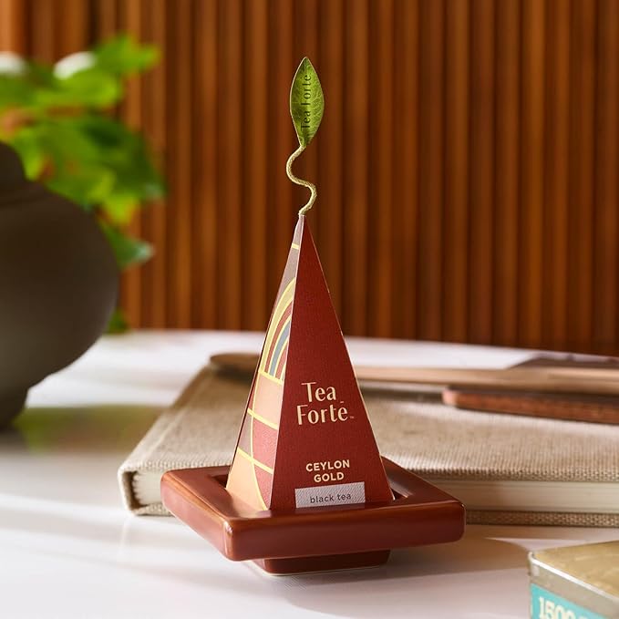 Tea Forte Frank Lloyd Wright Presentation Box Tea Gift Set Sampler, 20 Count 2 of Each Variety Individually Wrapped Handcrafted Pyramid Infuser Bags