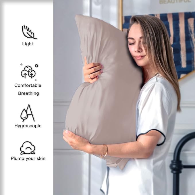 Natural Mulberry Silk Pillowcase for Hair and Skin Queen Size 20"X30" Pillow Case with Hidden Zipper Soft Breathable Smooth Cooling Silk Pillow Covers for Sleeping (Lotus Root Pink,Queen,1Pcs) - Bloomnest