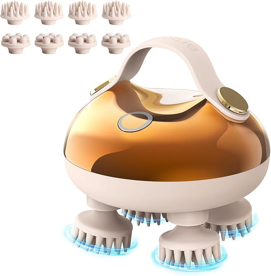 arboleaf Electric Scalp Massager Head Massager Scalp Stress Relax, 5 in 1 Kneading 128 Massage Nodes, Waterproof Hair Massage with 8 Removable Claws Cat Scratcher, Gift for Dad Mom arboleaf
