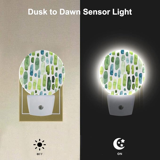 EKOBLA Cactus Tropical Night Lights Plug into Wall Cacti Green Plant LED Dusk to Dawn Plug-in Nightlights Auto Sensor for Home Indoor Bathroom Hallway Kitchen - Bloomnest