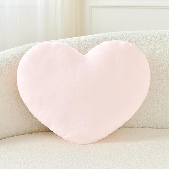 Petrella Heart Pillow Cute Fuzzy Pillows Throw Pillows for Bed Livingroom Home Decor Cushion Decorative Aesthetic Preppy Pillows Pink2,Small 13"x10" - Bloomnest