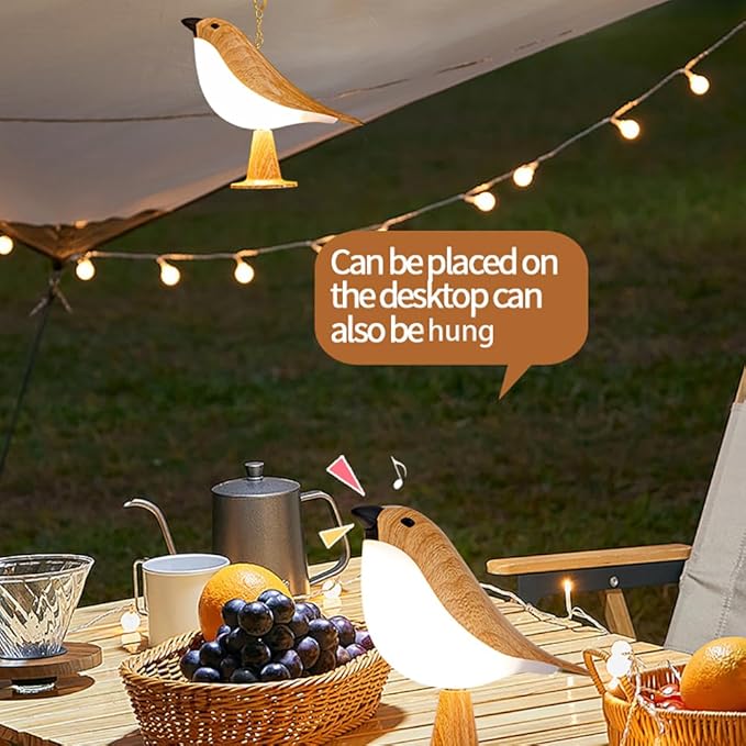 Bird Table Lamp with Remote & Touch Control | 3 Color Temperature & 3-Level Brightness Adjustable Night Light | Rechargeable Cordless Bedside Lamp for Bedroom Office Dorm | Timer & Bird Lover Gifts - Bloomnest