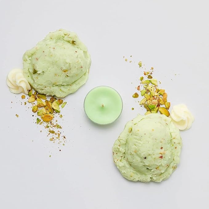 PartyLite Set of 12 Tea Lights Candles, Vanilla Cream with Roasted Pistachio Scent, Aromatherapy Scented Candles Gift Set, Up to 4 to 6 Hours Burn Time - Bloomnest