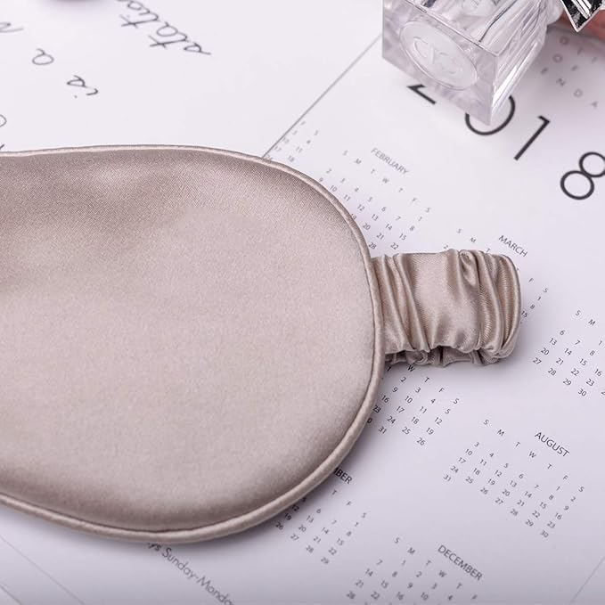 Silk Sleep Mask Light Blocking Luxury 100% Mulberry 19mm Silk Eye Mask Eye Cover Blindfold Ultra Soft Light & Comfy Anti Aging Skin Care with Travel Bag Gift Package - Bloomnest