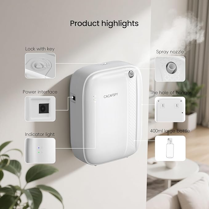Waterless Essential Oil Diffuser,(2 * 50ml Fragrances Included) 3000 Sq.Ft Coverage 400 ml Large Capacity Hotel Scent Diffuser,Cold Air Tech, App & Button Control,Scent Diffusers for Home Large Room - Bloomnest