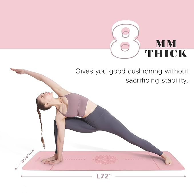 UMINEUX Yoga Mat Extra Thick 1/3'' & 2/5" Non Slip Yoga Mats for Women Eco Friendly TPE Fitness Exercise Mat with Carrying Sling & Storage Bag - Bloomnest