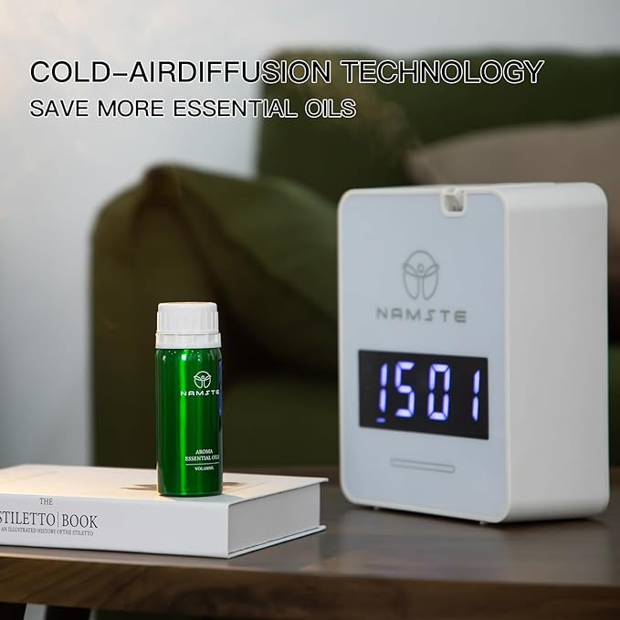 Waterless Diffuser - HVAC System, Essential Oil Diffuser Large Room,3000 Sq Ft Coverage,Smart Oil Level Monitoring,Bluetooth Control,Hotel Collection Diffuser,Cold Air Tech for Home,Office - Bloomnest