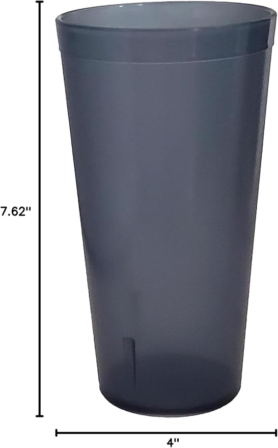Party Outlaw Gray Plastic Cup Tumblers 6 Pc 32oz Lightweight, Heavy Duty Stackable Cafe Style Plastic Glasses. Reusable & Dishwasher Safe Ice Tea & Water Cupsafe Ice Tea & Water Cups - Bloomnest