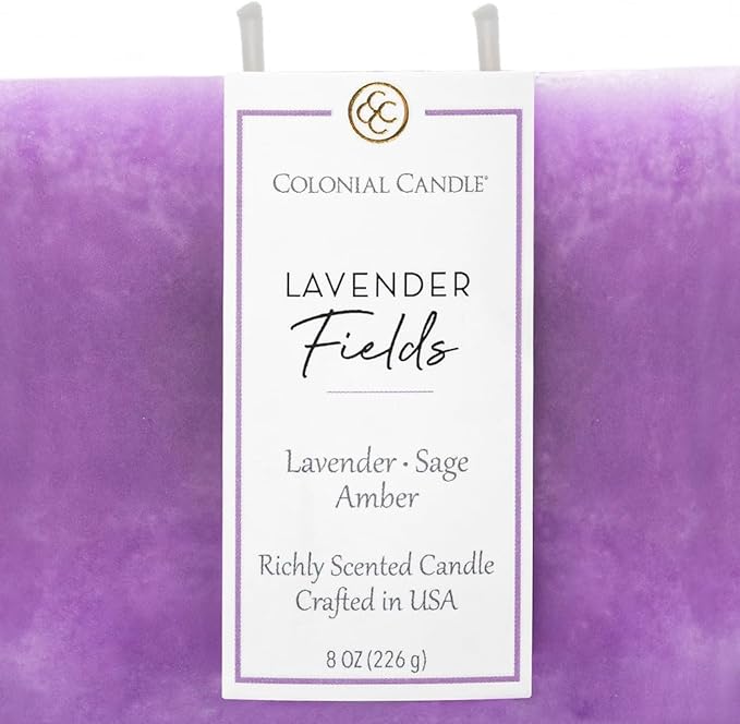 Colonial Candle Lavender Fields Scented Candle Jar, Highly Fragranced Candles for Home Scented, Mottled Wax Candle, 2 Wick, 8 oz - Made in The USA - Bloomnest