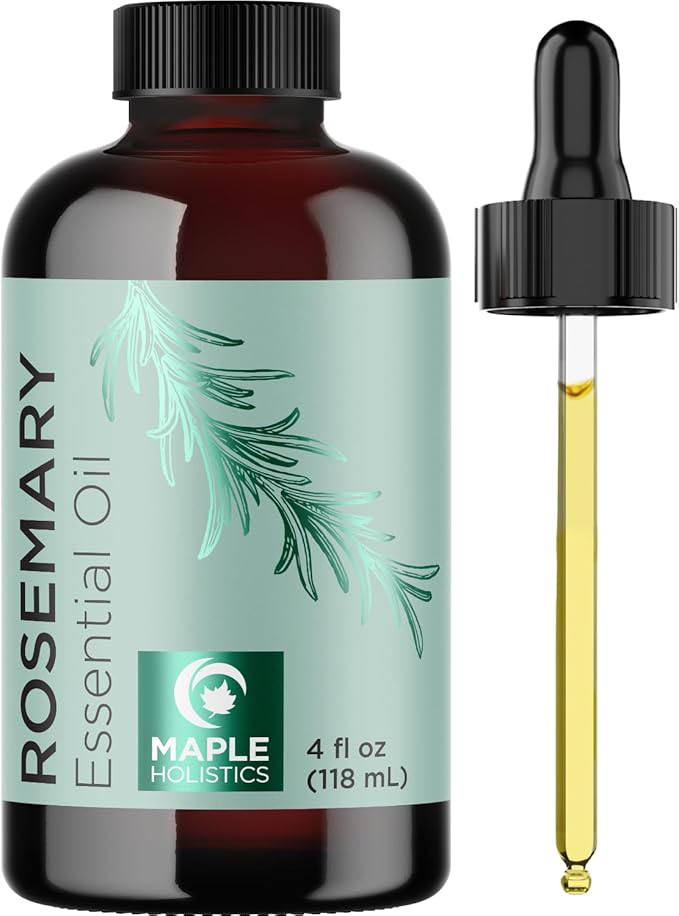 Pure Rosemary Essential Oil with Dropper - Undiluted Rosemary Oil for Hair Skin and Nails and Refreshing Aromatherapy Oil for Diffusers - Rosemary Essential Oil for Cleansing Dry Scalp Care 4oz - Bloomnest