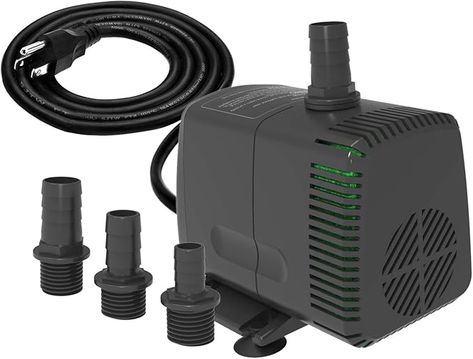 Submersible Pump 880GPH (3500L/H 60W) Ultra Quiet with Over Heating Protection 10.2ft High Lift for Fountains, Hydroponics, Ponds, Aquariums & More… - Bloomnest