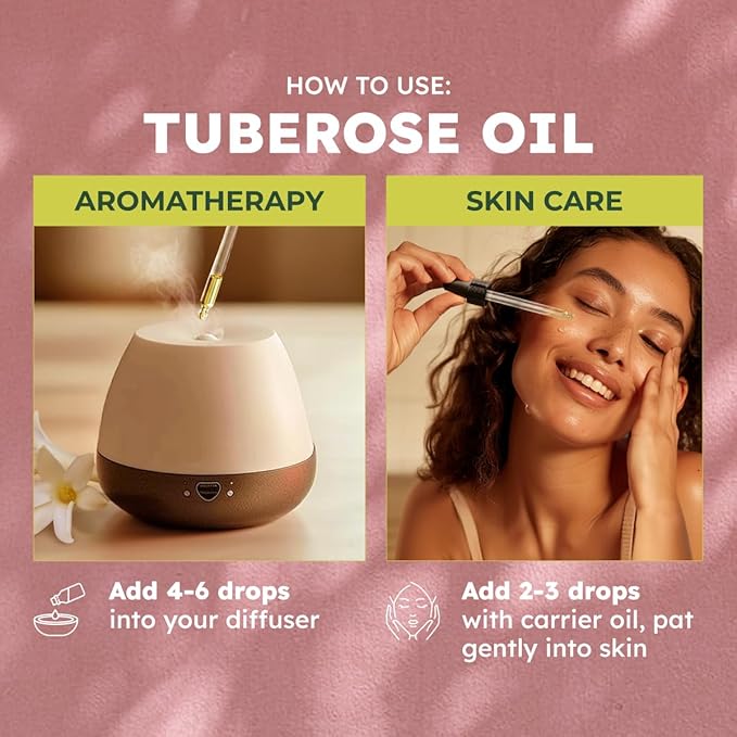 KUKKA Tuberose Essential Oils - 1 Fl Oz - for Hair, Skin, Diffuser, Aromatherapy & DIY Soap Making Scent - Bloomnest