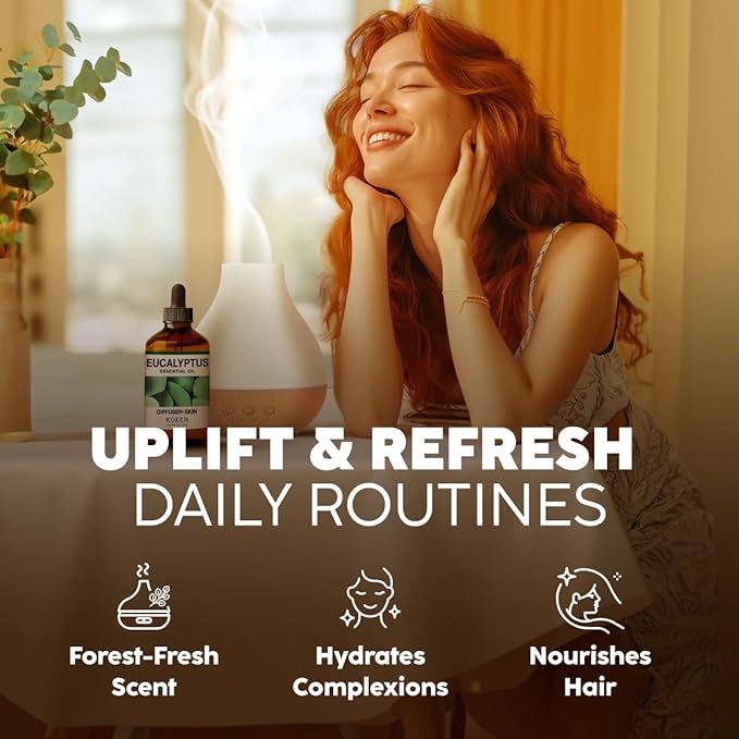 KUKKA Eucalyptus Essential Oils - 4 Fl Oz - for Hair, Skin, Diffuser, Aromatherapy & DIY Soap Making Scent - Bloomnest