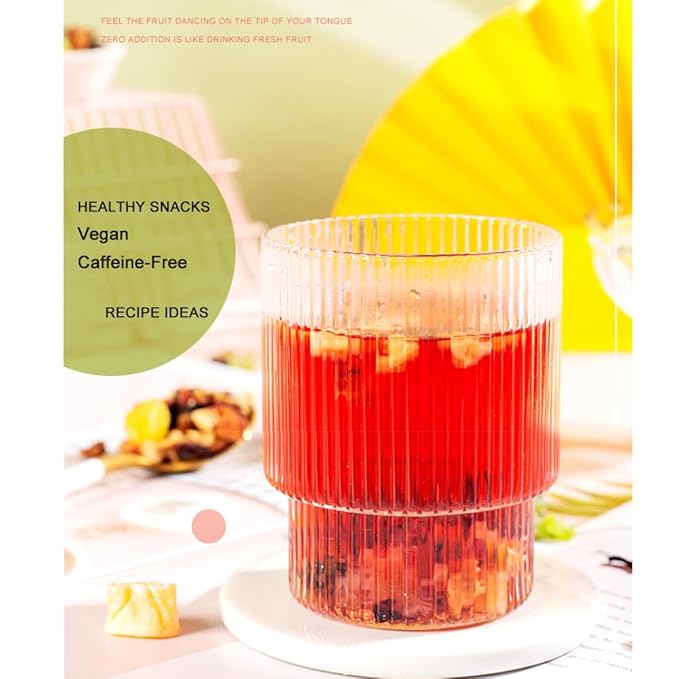 Fruit Tea Blend 12.34OZ,For Hot Or Cold Brew,Hibiscus Blossoms and Berries Based Herbal Loose Leaf Tea,Vegan,Caffeine Free,Vitamines Rich,DIY - Bloomnest