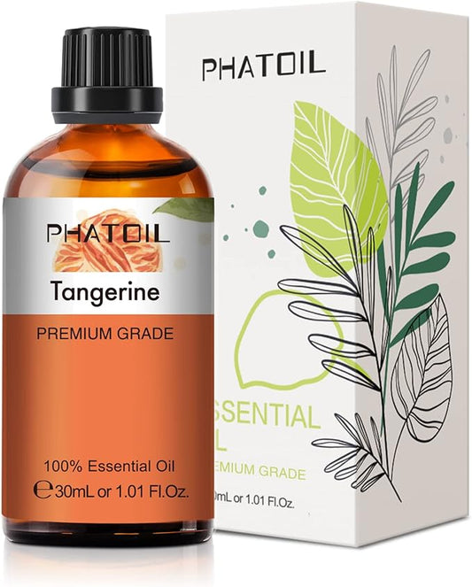 Tangerine 1.01fl.oz Essential Oil, PHATOIL Pure Aromatherapy Oils for Diffuser, Humidifier, Perfect for DIY Soap, Candle, Bath Bombs Making(30ml) - Bloomnest