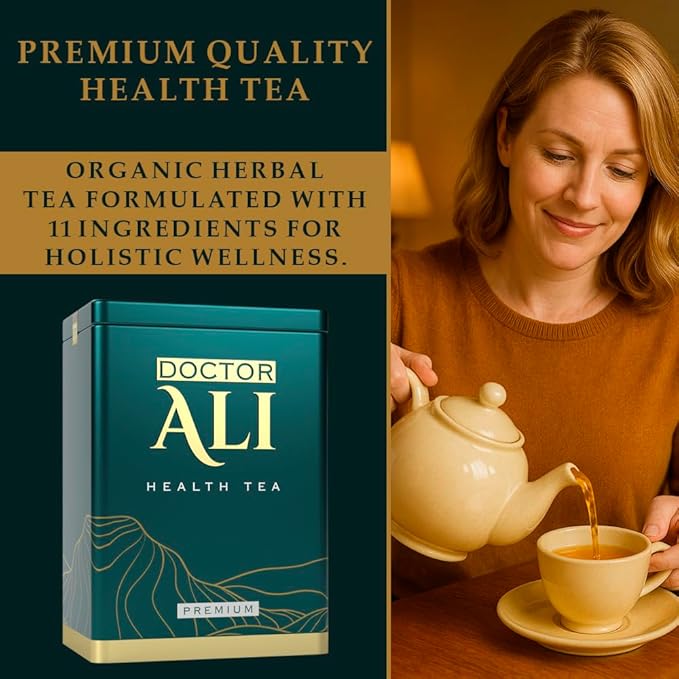 DOCTOR ALI HEALTH TEA - Cleanse & Detox, Kidney & Liver Health, Digestion, Immunity, Sleep Improvement | Premium Grade | 11 Organic Super Herbs for Holistic Wellness | 40 Pure Silk Sachets, 5 gr each - Bloomnest