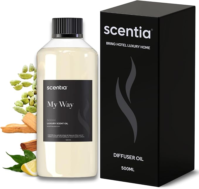 Scentia My Way Hotel Diffuser Refill Oil Inspired by The The 1 Hotel Miami Beach- 500 ml 16.9 fl oz - Essential Oil Blend Sandalwood, Cedar & Lemon Notes for Aromatherapy HVAC Diffuser - Bloomnest
