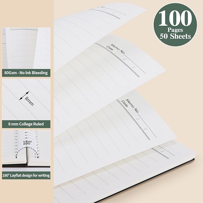 Spiral Notebook Journal, 2 Pcs Hardcover Spiral Notebooks,College Ruled Hardcover Notebook for Work,A5 Notebooks for Work School Note taking, Lined Journal for Women (2pcs Always-Light Blue) - Bloomnest