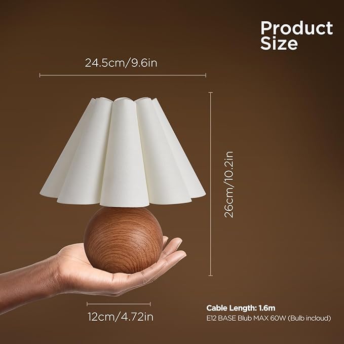 KUNJOULAM Cute Small Table Lamp, Modern Bedside Nightstand Lamp with Beige Lampshade, Metal Base for Bedroom Home Office Decor (Without Buld - Bloomnest