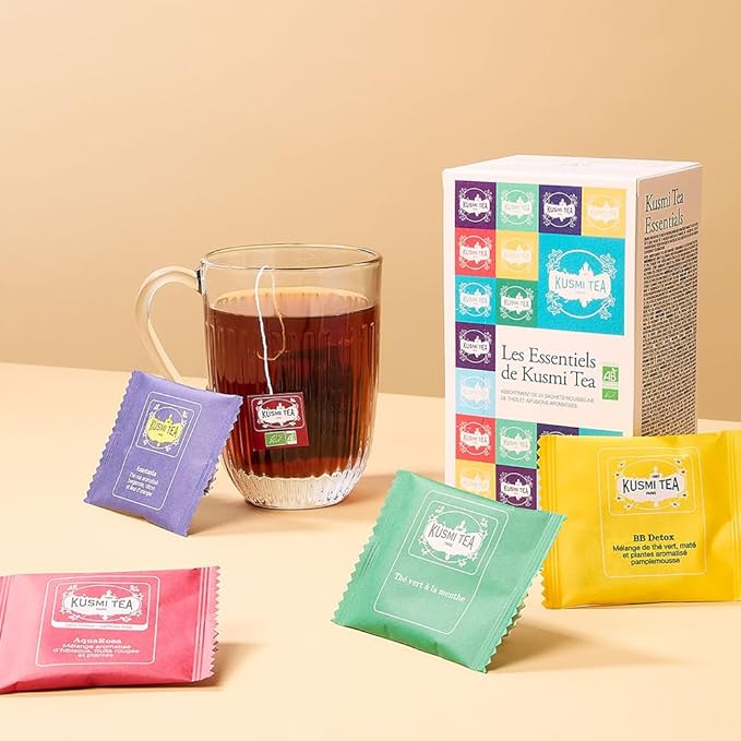 Kusmi Tea - Sampler Assortment Variety Box - Gift Idea for Men and Women - Organic Tea - Green Tea, Black Tea, Herbal Tea, Detox - A Selection of 8 Iconic Blends - 24 Tea Bags - Bloomnest