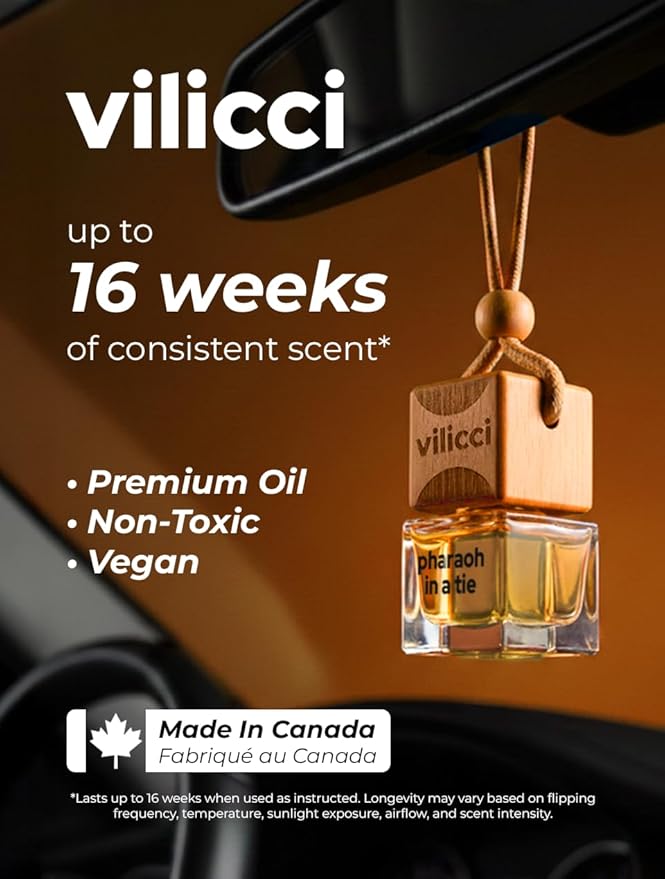 Vilicci Pharaoh in a Tie Car Air Freshener | Long lasting Car Diffuser | Vegan & Cruelty-free Auto Perfume | Hanging Car Air Freshener - Bloomnest
