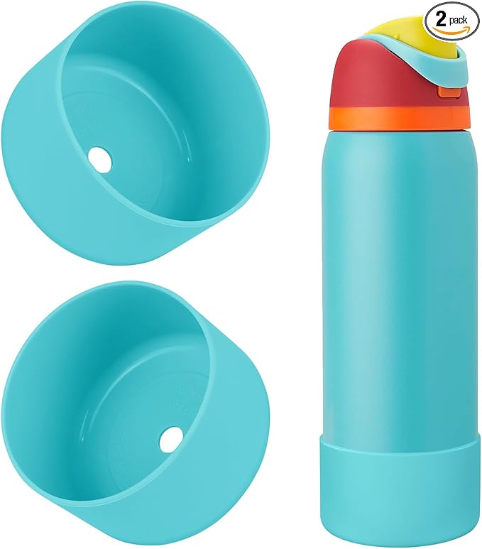 2PCS Silicone Water Bottle Boot, Compatible with Owala 24oz 32oz 40oz, Protective Anti-Scratch & Anti-Dent No Noise Sleeve Cover for FreeSip/Twist/Flip Water Bottles (Summer Sweetness, 32oz) BKBY