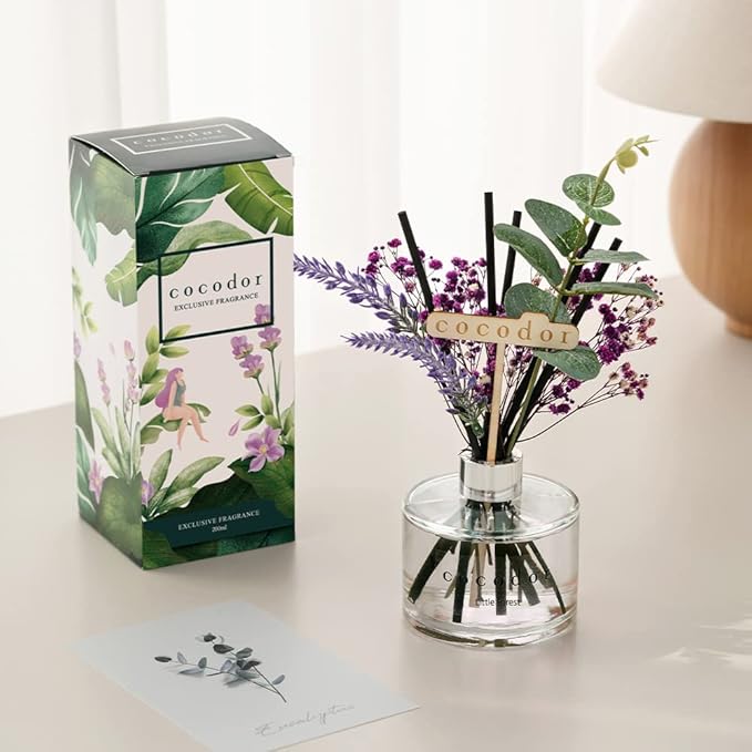 COCODOR Lavender Reed Diffuser/Black Cherry / 6.7oz(200ml) / 1 Pack/Home Decor & Office Decor, Fragrance and Gifts - Bloomnest