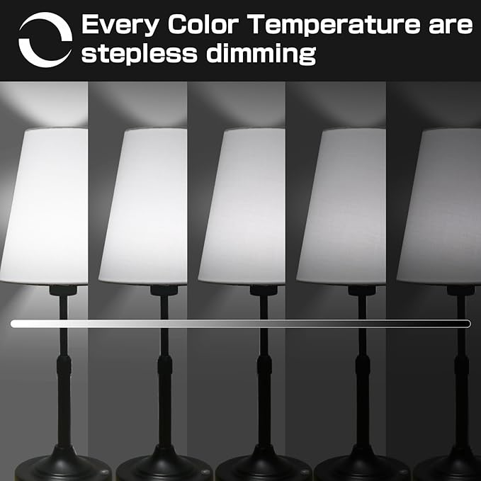Portable Cordless Table Lamp, Built in Rechargeable Battery, 2700-6000k Color Temperature, Fully Dimmable, Scalable, Ambient Light for Patio, Restaurant, Bar, Bedroom, Dining (Black) - Bloomnest
