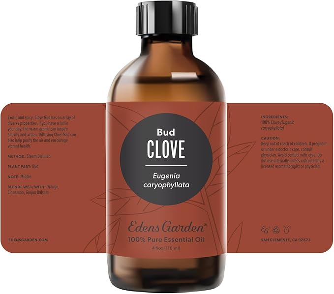 Edens Garden Clove-Bud Essential Oil- 100% Pure Premium Grade, Undiluted, Natural, Therapeutic, Aromatherapy, The Best for Diffuser Candle, Laundry, Humidifiers 118 ml (4 fl oz) - Bloomnest