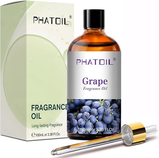 PHATOIL Grape Fragrance Oils for Aromatherapy, 3.38FL.OZ Diffuser Oils for Home, Perfect for Aromatherapy, Humidifiers, Yoga, DIY Candle and Soap Making - 100ml - Bloomnest