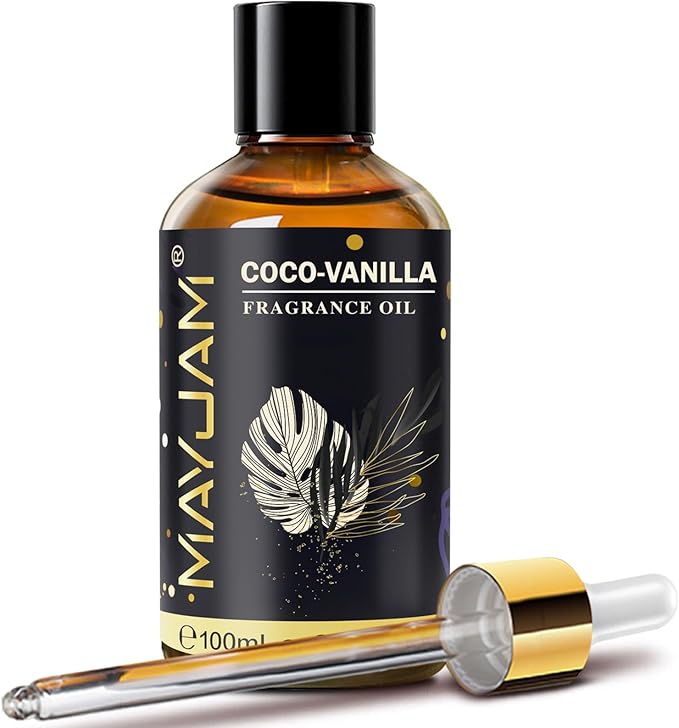 Coco-Vanilla Fragrance Oil Essential Oil, MAYJAM 3.38FL.OZ Coconut Vanilla Oil for Diffusers for Home, Long Lasting Scented Oils for Soap Candle Making - 100ML MAYJAM