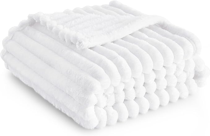 Bedsure GentleSoft White Twin XL Blanket for Bed - Cozy Soft Blankets for Women, Cute Small Fleece Throws for Girls, Birthday Gifts for Women Decor Gifts for Mom, Bright White, 66x90 Inches - Bloomnest