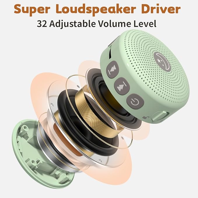 Sound Machine Mini Portable Baby White Noise Machine with 30 Soothing Sounds for Kids Adults Auto-Off Timer 32 Volume Levels Rechargeable Brown Noise Sleep Machine for Home Office Privacy and Travel