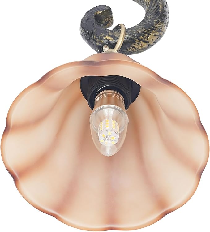 Tiffany Table Lamp Resin Bronze Monkey Lamp Vintage Animal Desk Lamp Bedside Light Easy Use for Home Decor,Living Room, Bedroom 23inch Tall Push Button Switch (Right) - Bloomnest